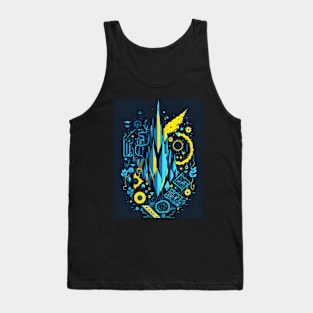 Abstract Colorful Blue Mountain Tank Top